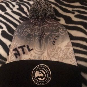 Gray and black ATL beanie hat